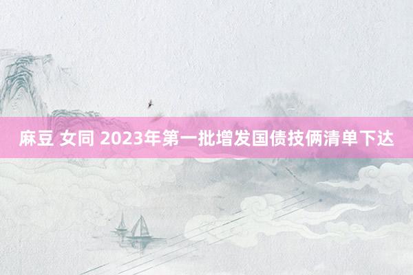 麻豆 女同 2023年第一批增发国债技俩清单下达