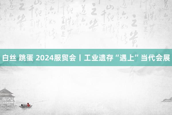 白丝 跳蛋 2024服贸会丨工业遗存“遇上”当代会展