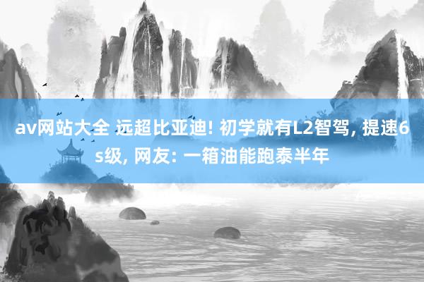 av网站大全 远超比亚迪! 初学就有L2智驾， 提速6s级， 网友: 一箱油能跑泰半年