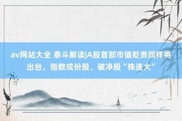 av网站大全 泰斗解读|A股首部市值贬责同样将出台，指数成份股、破净股“株连大”