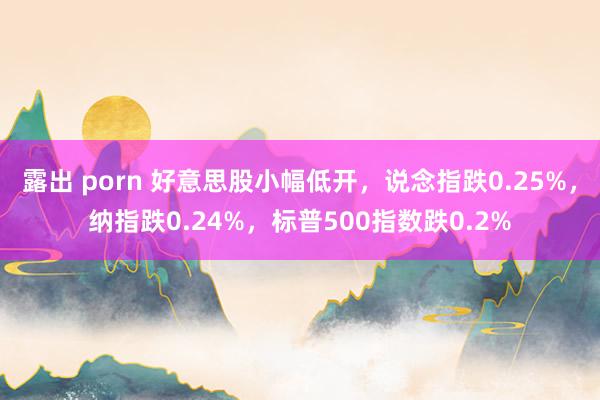 露出 porn 好意思股小幅低开，说念指跌0.25%，纳指跌0.24%，标普500指数跌0.2%