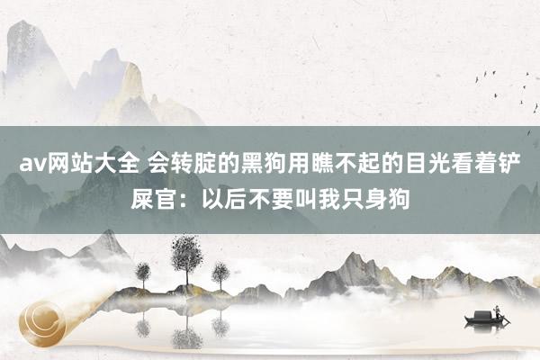 av网站大全 会转腚的黑狗用瞧不起的目光看着铲屎官：以后不要叫我只身狗