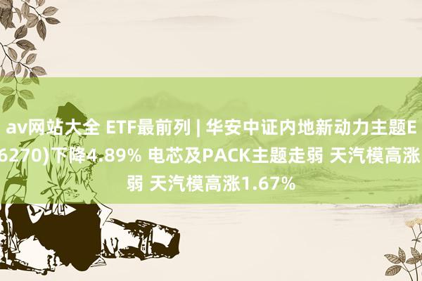 av网站大全 ETF最前列 | 华安中证内地新动力主题ETF(516270)下降4.89% 电芯及PACK主题走弱 天汽模高涨1.67%