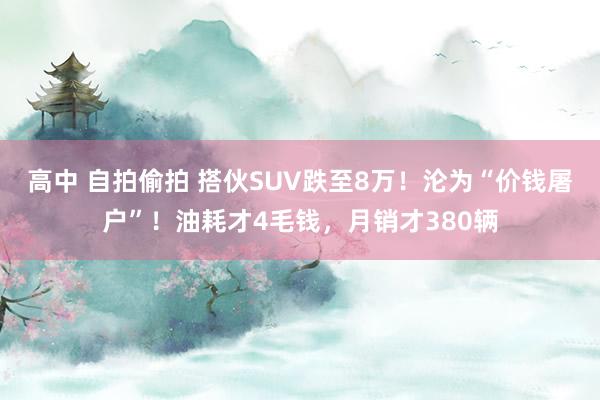 高中 自拍偷拍 搭伙SUV跌至8万！沦为“价钱屠户”！油耗才4毛钱，月销才380辆