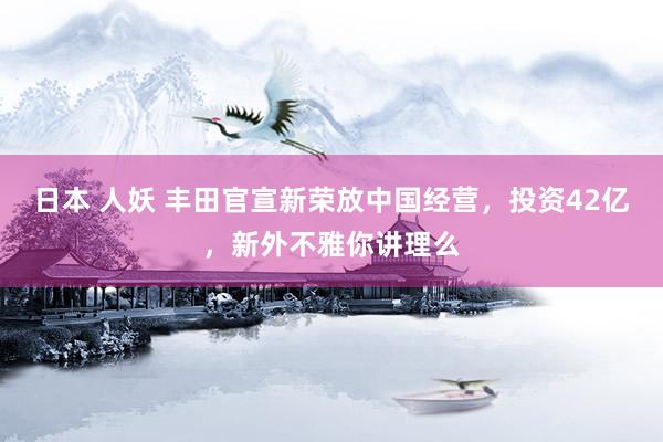 日本 人妖 丰田官宣新荣放中国经营，投资42亿，新外不雅你讲理么