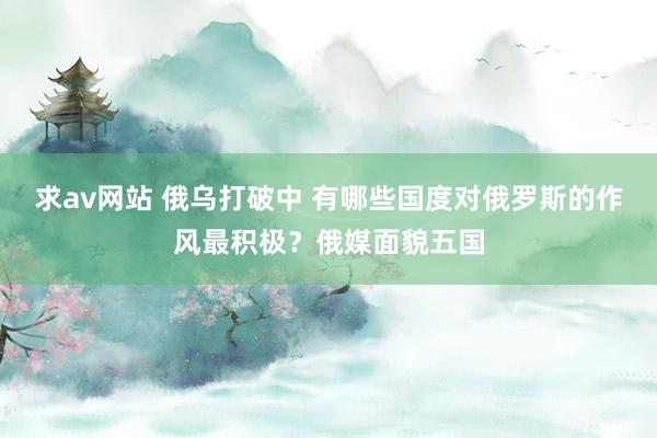 求av网站 俄乌打破中 有哪些国度对俄罗斯的作风最积极？俄媒面貌五国