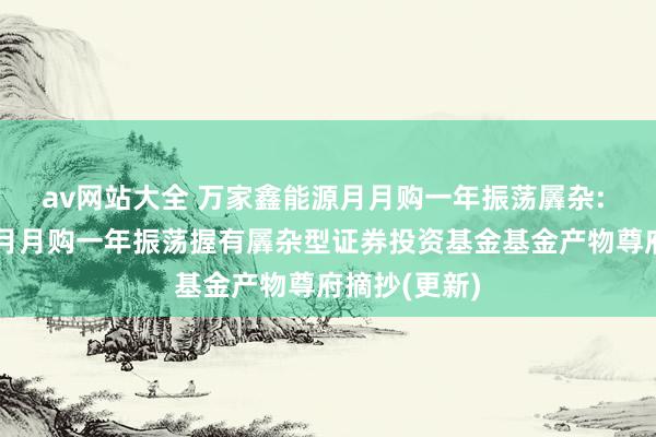 av网站大全 万家鑫能源月月购一年振荡羼杂: 万家鑫能源月月购一年振荡握有羼杂型证券投资基金基金产物尊府摘抄(更新)