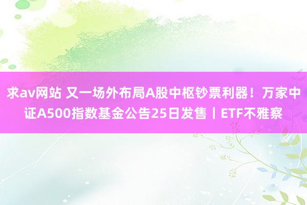 求av网站 又一场外布局A股中枢钞票利器！万家中证A500指数基金公告25日发售丨ETF不雅察