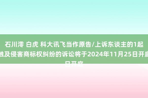 石川澪 白虎 科大讯飞当作原告/上诉东谈主的1起触及侵害商标权纠纷的诉讼将于2024年11月25日开庭