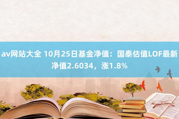 av网站大全 10月25日基金净值：国泰估值LOF最新净值2.6034，涨1.8%