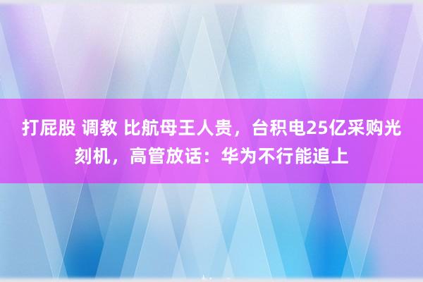 打屁股 调教 比航母王人贵，台积电25亿采购光刻机，高管放话：华为不行能追上